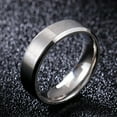 thumbnail image 4 of 4mm/6mm Silver Titanium Steel Wedding Bands Men Women's Couple Cz Ring Size 5-13, 4 of 7
