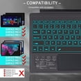 thumbnail image 2 of Surface Pro 7 Teclado Bluetooth Inalámbrico con Panel Táctil Teclado Desmontable con Batería Recargable Retroiluminada de 7 Colores para Microsoft Surface Pro 4/5/6/7/7+, 2 of 5
