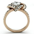 thumbnail image 3 of Womens Rings Two-Tone IP Rose Gold 316L Stainless Steel Ring with AAA Grade CZ in Clear TK1166, 3 of 4