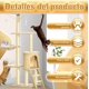thumbnail image 3 of Árbol para Gatos, 5 Niveles Torre para Gatos con 9 Poste Rascador, Torre Árbol Rascador para Gatos con Escaleras, Casa para Gatos, Bolas Colges, Saltarines para Gatos (Beige, 48 x 34 x 138cm), 3 of 18
