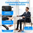 thumbnail image 5 of SSyao Waiting Room Leather Guest Chairs with Padded Arms, Comfy Stationary Reception Meeting Chair, Rest for Conference Side Office Home Desk Elderly Salon Clinic-Leather Chair 1 Pack, 5 of 20
