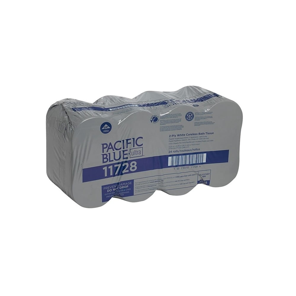 Georgia Pacific Professional 11728 Pacific Blue Ultra Coreless Septic Safe 2 Ply Toilet Paper - White (24/Carton)
