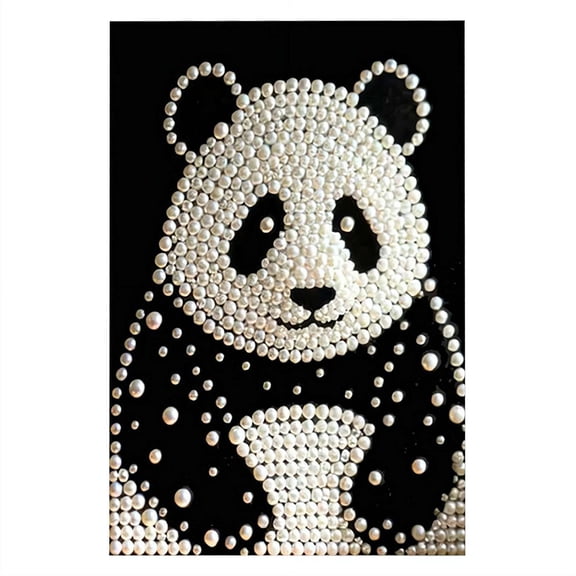 Animal Pearl art Painting,7.87x11.8Inches Canvas with DIY Pearls, Decor with Creative Design, DIY Craft Project for beginners