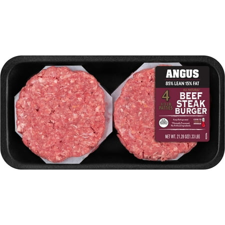 All Natural* 85% Lean/15% Fat Angus Ground Beef Burgers 4 Count, 1.33 lb