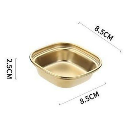 

BESHOM 3 Compartment Stainless Steel Sauce Plate Mini Platter Sushi Platter