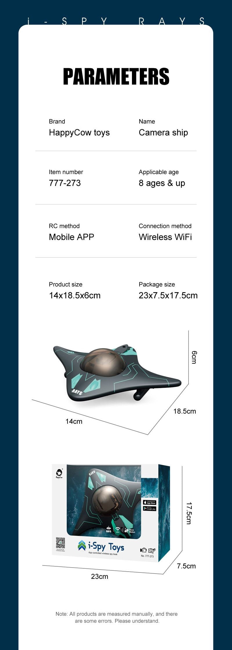 Mini WiFi Remote Control Fish Finder Boat Underwater Camera, Real-time Transmission Photo Video FPV RC Boat, Phone APP Control 6CH Fishing Toy, Dual Camera, Perfect for Pool Lake Pond Play