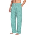 thumbnail image 6 of Salouo Teal Turquoise Glitter Print Pajama Pants for Men, Lounge Pants Elastic Waistband Casual Men's sleepwear Loungewear Sleep Pajama Pant -Large, 6 of 7