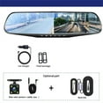 thumbnail image 5 of Tigebraver Rearview Mirror Driving Recorder 4.3 Inch 1080P Dual Lens Dash Cam Front and Rear Car Camera with 24H Parking Mode, 5 of 23