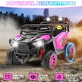 thumbnail image 7 of Funcid 24 Volt Ride on Toys, 2-Seater Ride on Cars with Remote Control, 400W Electric Car, Ride on UTV w/ Bluetooth, MP3, Seat Belts, Volume Adjustment, Suspension, Pink, 7 of 7