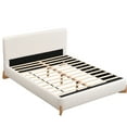 thumbnail image 5 of JERFIT King Size Upholstered Bed Frame, White Boucle Fabric Platform Bed with Wood Slats Support, Modern Luxury Bedroom Centerpiece, 5 of 10