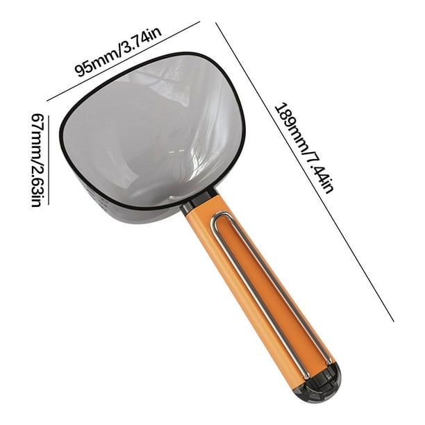 Pisexur Batería de cocina Cuchara medidora de arroz para cocina doméstica, pala para arroz, cuchara dos en uno para raciones, cuchara medidora para hornear harina y g para la cocina del hogar