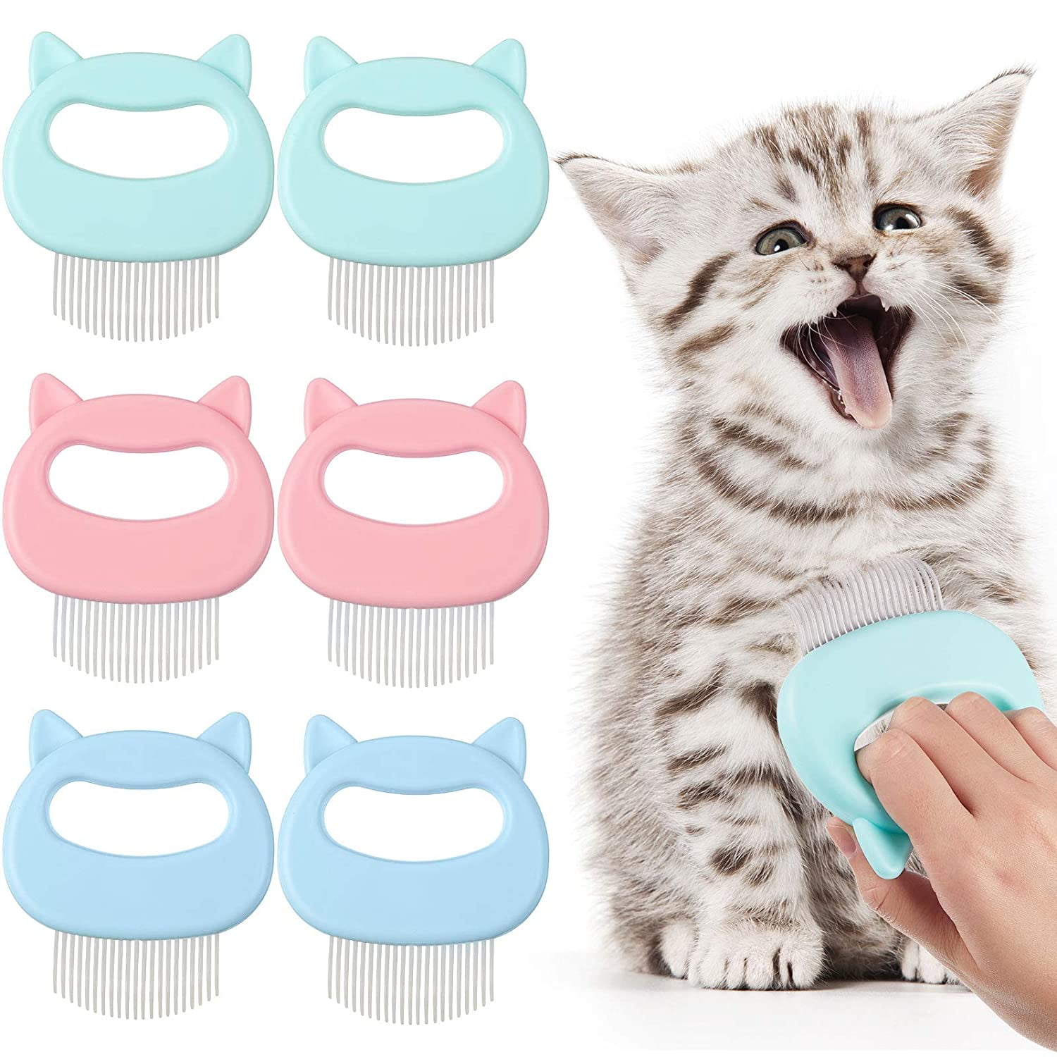 6 Pieces Cat Comb Pet Grooming Brush Cat Comb Cat Hair Removal Comb