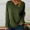 thumbnail image 3 of Tauxra Women's Casual Long Sleeve Blouse, V-Neck Button Down Shirt, Loose Comfortable Top for Casual and Work Wear, 3 of 7
