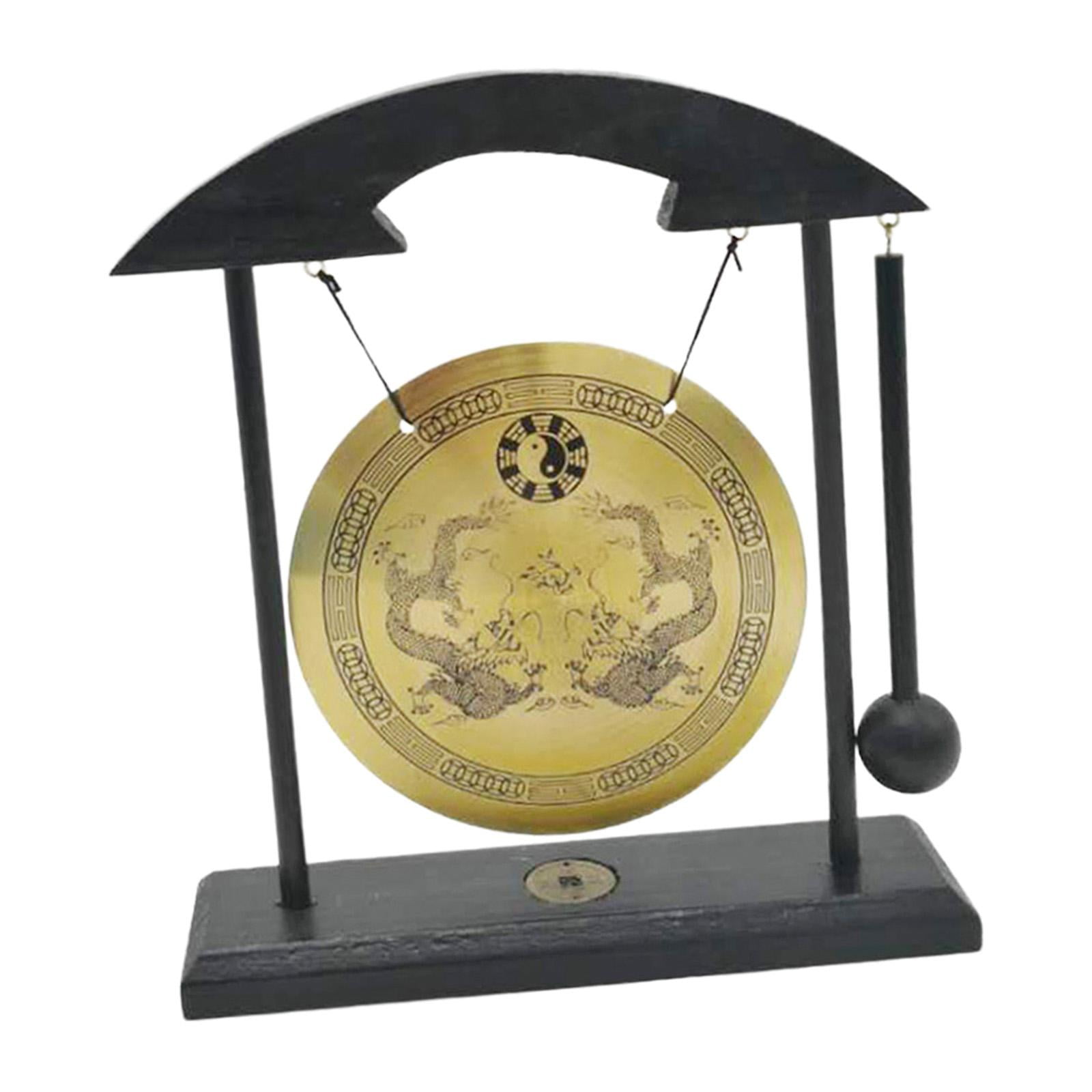 Gong Ornament Mini Chinese Gong With Stand, Feng Shui Gong Brass ...