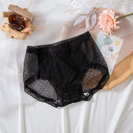 

Qcmgmg Underwear for Women Breathable Briefs Mesh Mid Waist Women s Briefs Panties L