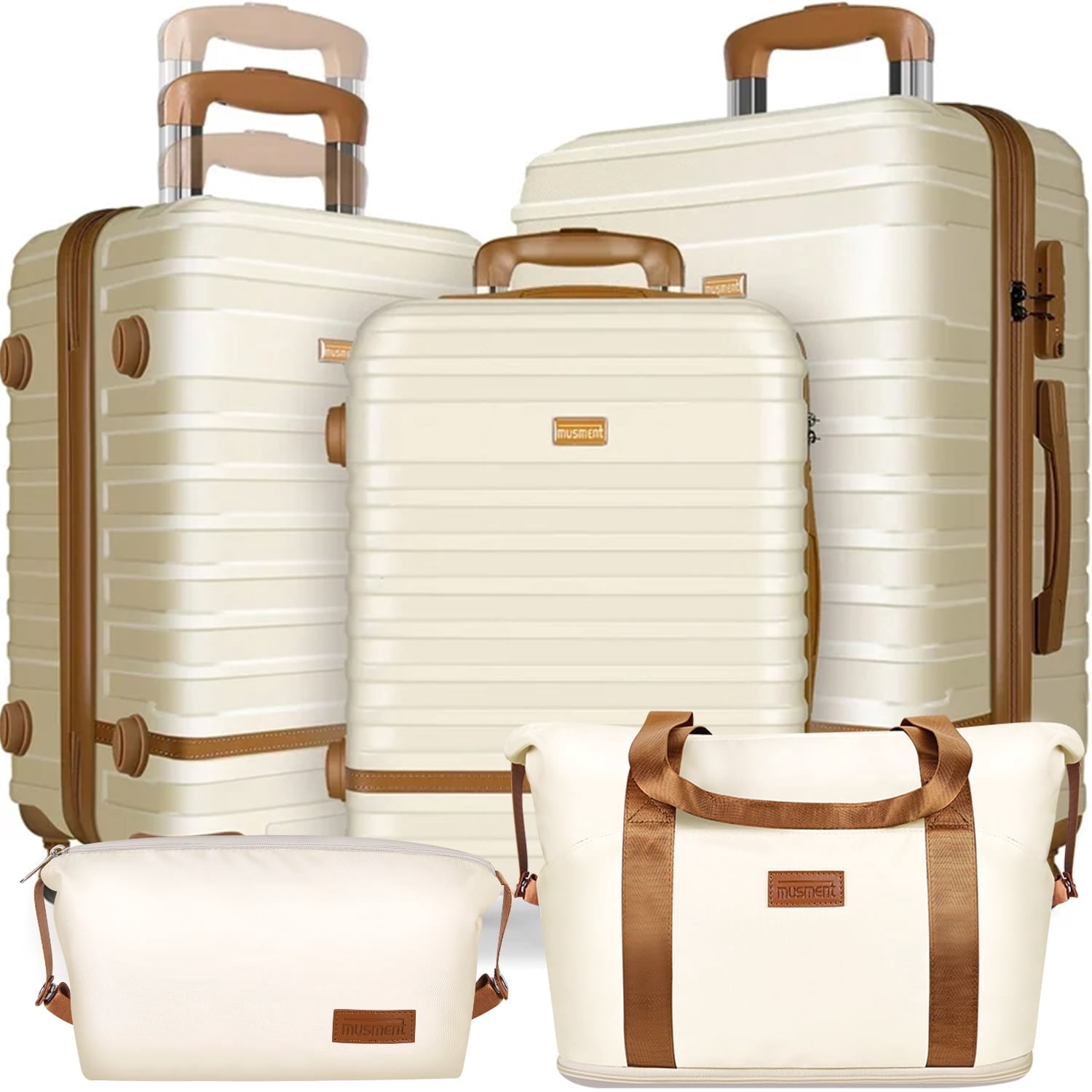 Camkey Luggage Sets and Travel Duffel Bag Set of 5, ABS Hardshell Hardside Checked Luggage with TSA Lock and Double Spinner Wheels Suitcase