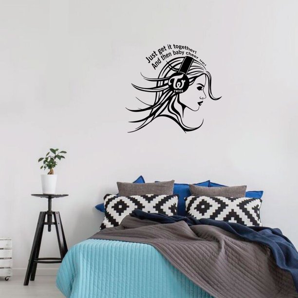 Twice Song Logo Kpop Band Wall Decals Music Artist Song Lyrics Singer Dancer Korean Pop Group For Boys Girls Art Room Music Room Studio Home Bedroom Vinyl Wall Art Decals Decoration 27x30 Inch