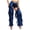 Blue, variant on SiiRoh Women Western Cowgirl Cosplay Chaps Pants Stylish Fringe Design Trousers Motorcycle Pants Dark Brown S