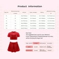 thumbnail image 5 of Alvivi Kids Girls Shiny Sequins Ballet Dance Outfits Short Sleeves Crop Tops and Skirt Set Hot Pink 8, 5 of 5