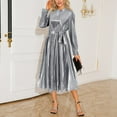 thumbnail image 2 of Women's Fashion Long Sleeve Party Dress Round Neck Elegant Long Skirt Casual Comfortable Flowy Feminine Stylish, 2 of 2