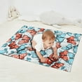thumbnail image 2 of White Butterfly Red Blue Leaf Pattern Blanket,Comfortable Soft Flannel Throw Blanket,All Season,Warm Lightweight Blankets for Sofa Bed Couch Living Room Chair,30"x40", 2 of 4