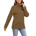 thumbnail image 7 of Uvplove Womens 2025 Fall Casual Turtleneck Batwing-Sleeved Chunky Ribbed Knit Tunic Sweaters in Pullover Style, 7 of 7