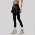 thumbnail image 5 of GEWSEY Women Tennis Skirted Leggings with Pockets Athletic Pleated Skirts with Leggings Workout Active Golf Skort (Black, XL), 5 of 6