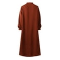 thumbnail image 4 of ZANZEA Women Casual Solid Lantern Sleeve Buttons Muslim Maxi Dress FZH, 4 of 11