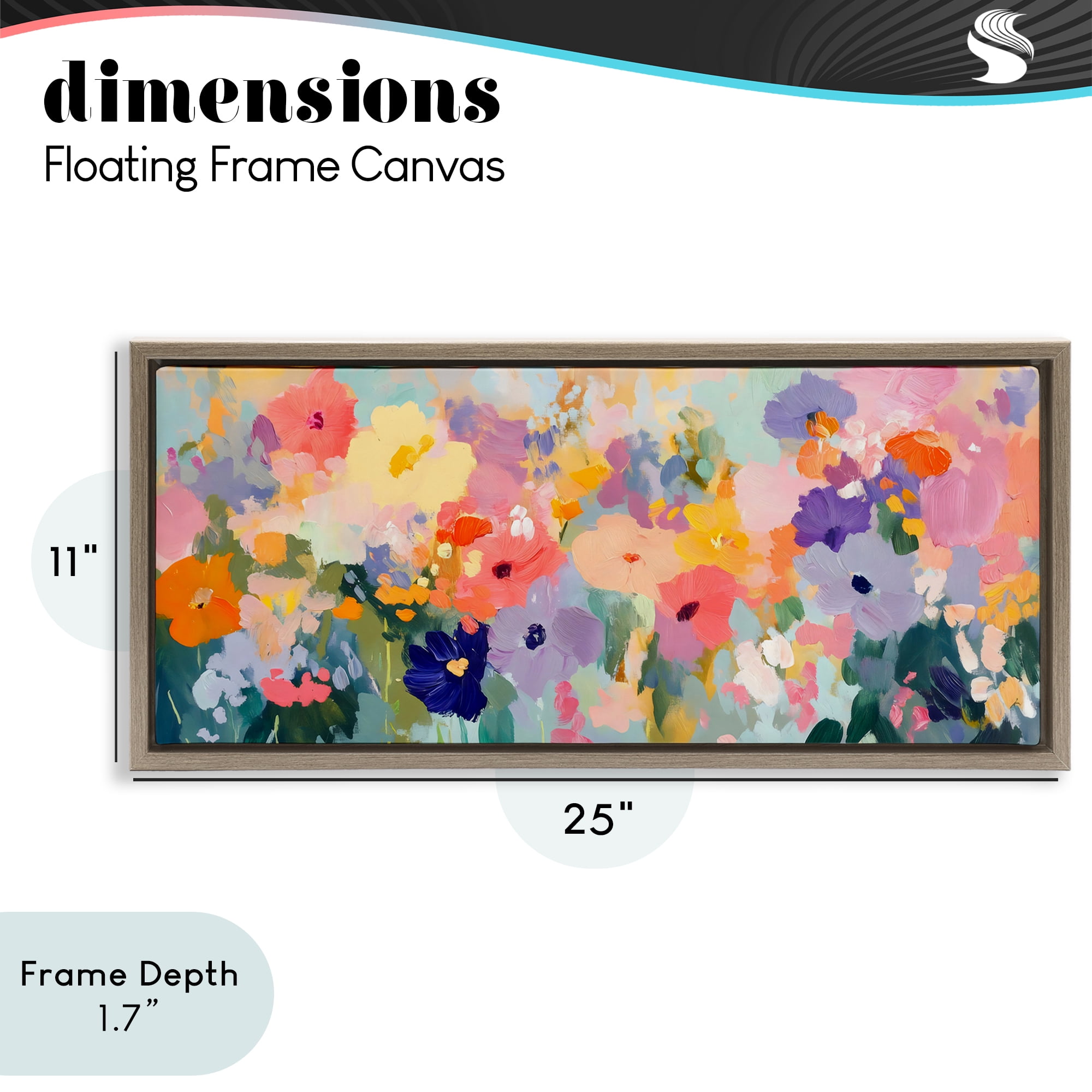 Stupell Industries Colorful Garden Variations Brown Framed Floater Canvas Wall Art, design by Creative Studio