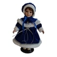 thumbnail image 1 of Muñeca de porcelana para vestir Muñeca de cerámica con sombrero y soporte Decoración para el hogar Regalo elegante Azul, 1 of 9