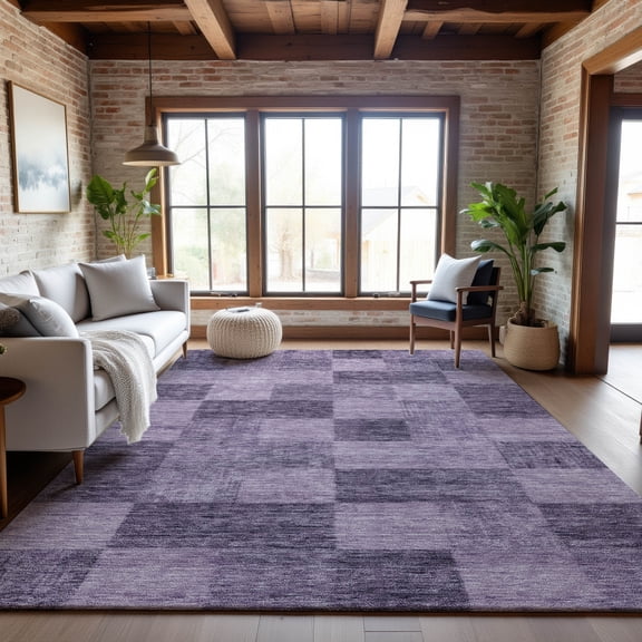 Addison Rugs Mayfield Premium Machine Washable Transitional Geometric Purple Rectangle Rug, 8' x 10'