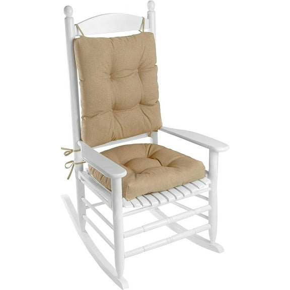 Klear Vu Solarium Cushion, Indoor and Outdoor Rocking Chair Pad for Patio, Living or Nursery Room, 2 Piece Set, Seat 19"x19" and Seatback 21"x18", 02 Husk Birch