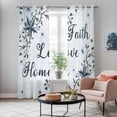 thumbnail image 4 of Texas Star Country Kitchen Curtains Window Panels, Blue Farmhouse Branches Insulated Window Treatment Curtain, Grommet Curtains for Bedroom/Living Room/Bathroom, 2 Piece 42"Wx84"L, 4 of 8