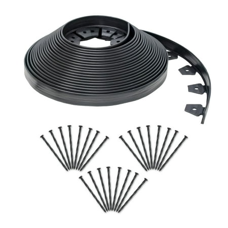 Expert Gardner 1.5-inch tall No-Dig landscape edging, 60-ft plastic Black