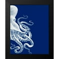 thumbnail image 2 of Fab Funky 12x14 Black Modern Framed Museum Art Print Titled - Octopus Navy Blue and Cream b, 2 of 5