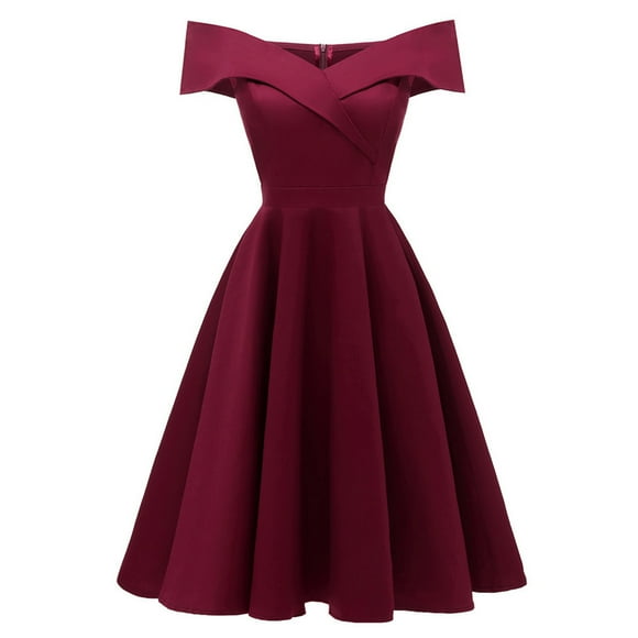 Staron Wine Dresses for Women 2025 Party Retro Vintage 1950s Cocktail Party Dress Spaghetti Strap Formal Summer Dresses M