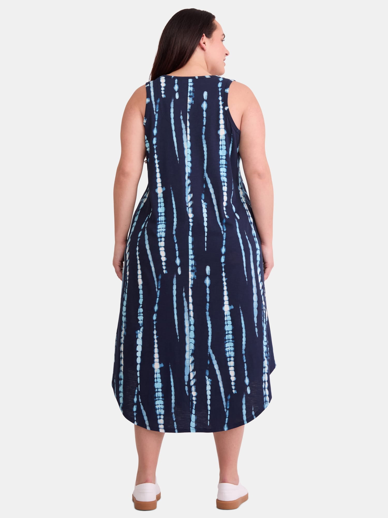 Terra & Sky Women's Plus Size Cotton Tie-Dye Tank Dress, Sizes 0X-5X