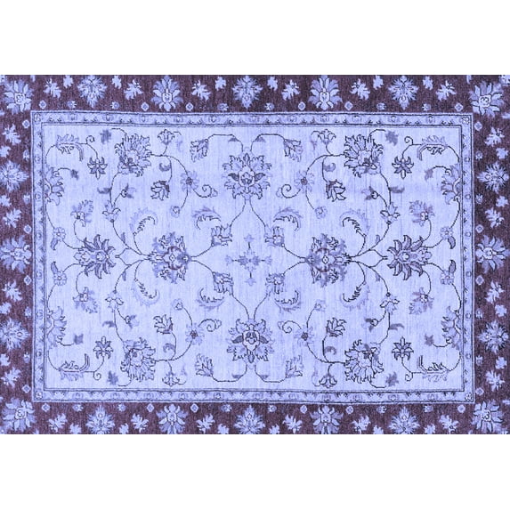 Ahgly Company Indoor Rectangle Oriental Blue Traditional Area Rugs, 7' x 10'