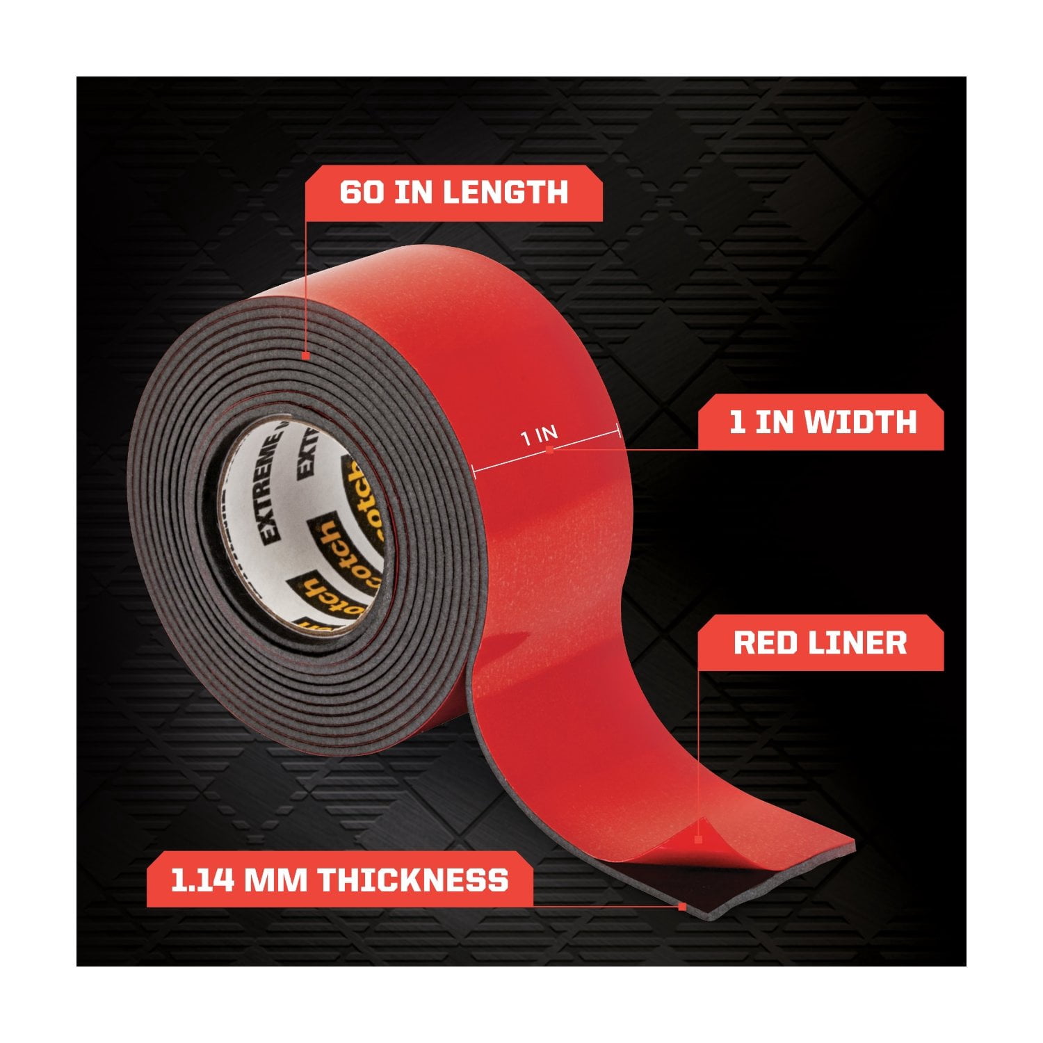 Scotch-Mount Extreme Double-Sided Mounting Tape, 1 in x 60 in, 1 Roll