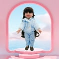 thumbnail image 5 of Xecvkr 18 Inch Doll Clothes Winter Velvet Vest Denim Jacket Three Piece Set Fashion Outfit Accessories for Reborn Dolls, 5 of 6