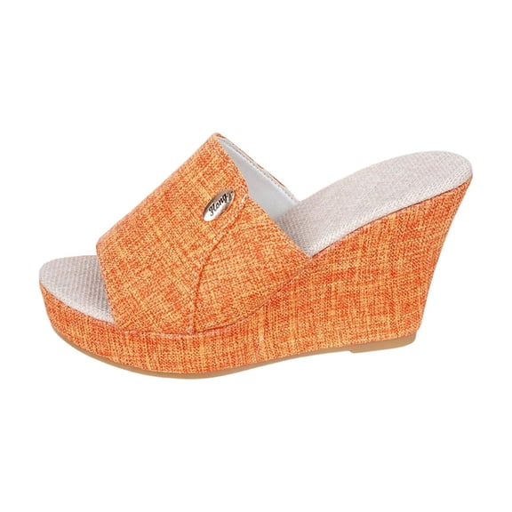 Womens Chunky Platform Wedges Skin-Friendly Fabric Knit Open Toe Wedge Sandals Summer Resort Dressy Shoes