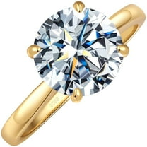 Aurora&Fiori 1Carat Round Cut Moissanite Engagement Rings for Women,18K Yellow Gold Plated S925 Silver Solitaire Promise Wedding Ring