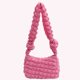 thumbnail image 4 of Bolso Hobo Plumón para Mujer Bolso Mano Informal Con Forma Globo Bolso Compras para Las Axilas (rojo Rosa), 4 of 9