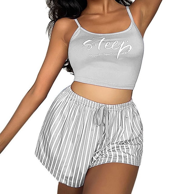 Pyjamas Assortis pour Femmes Deux Grande Taille Pyjamas Aguichant Pyjamas d'Été Confortables