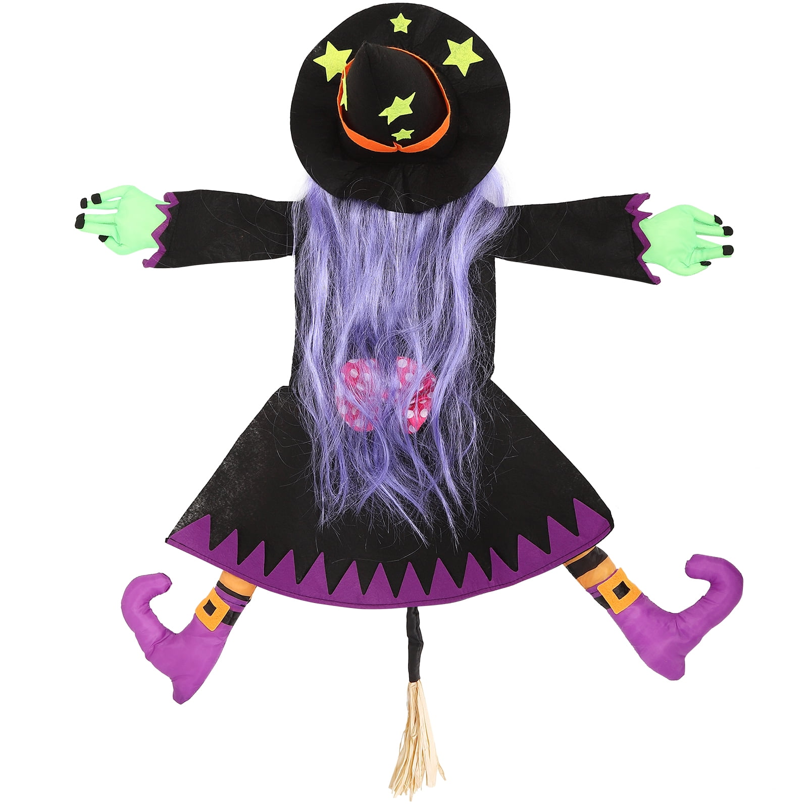 Crashing Witch into Tree Halloween Decoration,Witch Props Hanging