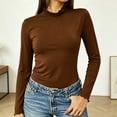thumbnail image 5 of Aezemi Women High Neck Shirts Long Sleeve Lightweight Fashion Comfy Winter Fall Home Outerwear Tees Pullover Trendy Casual Soft All Match Tops XL, 5 of 7