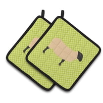 Suffolk Sheep Green Pair of Pot Holders