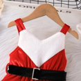 thumbnail image 4 of Vestido de encaje blanco y rojo vino para niños, chaleco con cinturón, sombrero de Navidad, moda navideña, novedad de 2023, 4 of 4