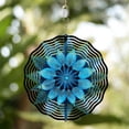 thumbnail image 5 of HELLOYOUNG 10inch Mandala Flower Metal Wind Chime Atmosphere Pendants - Durable Hanging Spinner with Blue & Golden Design for Indoor/Outdoor Garden and Patio Decor.Wind Chime, 5 of 10