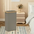thumbnail image 2 of IMossad Nordic Style Bamboo Laundry Basket with Wooden Handle and Lid - Household Dirty Clothes Hamper - Plain Bamboo Storage Basket for Bathroom, 2 of 7
